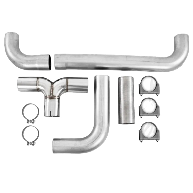 Close-up of MBRP mandrel-bent aluminum T-pipe tubing