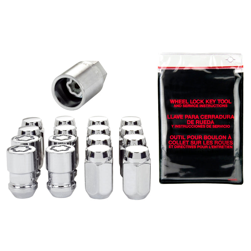 McGard 4 Lug Hex Install Kit w/Locks (Cone Seat Nut) M12X1.5 / 13/16 Hex / 1.5in. Length - Chrome - Black Ops Auto Works