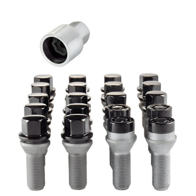 McGard 5 Lug Hex Install Kit w/Locks (Cone Seat Bolt) M14X1.5 / 17mm Hex / 30.5mm Shank L. - Black - Black Ops Auto Works