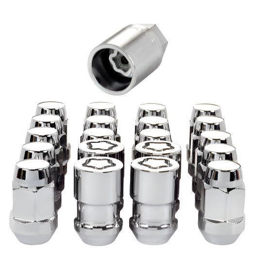 McGard 5 Lug Hex Install Kit w/Locks (Cone Seat Nut / Bulge) M12X1.5 / 3/4 Hex / 1.45in L - Chrome - Black Ops Auto Works