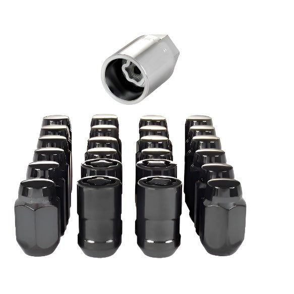 McGard 6 Lug Hex Install Kit w/Locks (Cone Seat Nut) M12X1.5 / 13/16 Hex / 1.5in. Length - Black - Black Ops Auto Works