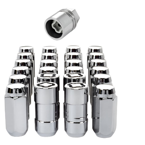 McGard 6 Lug Hex Install Kit w/Locks (Cone Seat Nut) M14X1.5 / 13/16 Hex / 1.945in. L - Chrome - Black Ops Auto Works
