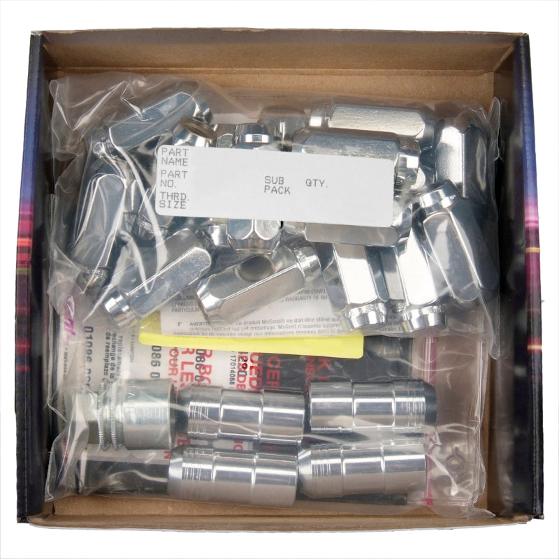 McGard 6 Lug Hex Install Kit w/Locks (Cone Seat Nut) M14X1.5 / 13/16 Hex / 1.945in. L - Chrome - Black Ops Auto Works