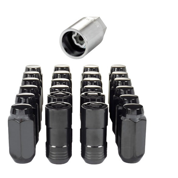 McGard 6 Lug Hex Install Kit w/Locks (Cone Seat Nut) M14X1.5 / 13/16 Hex / 1.945in. Length - Black - Black Ops Auto Works