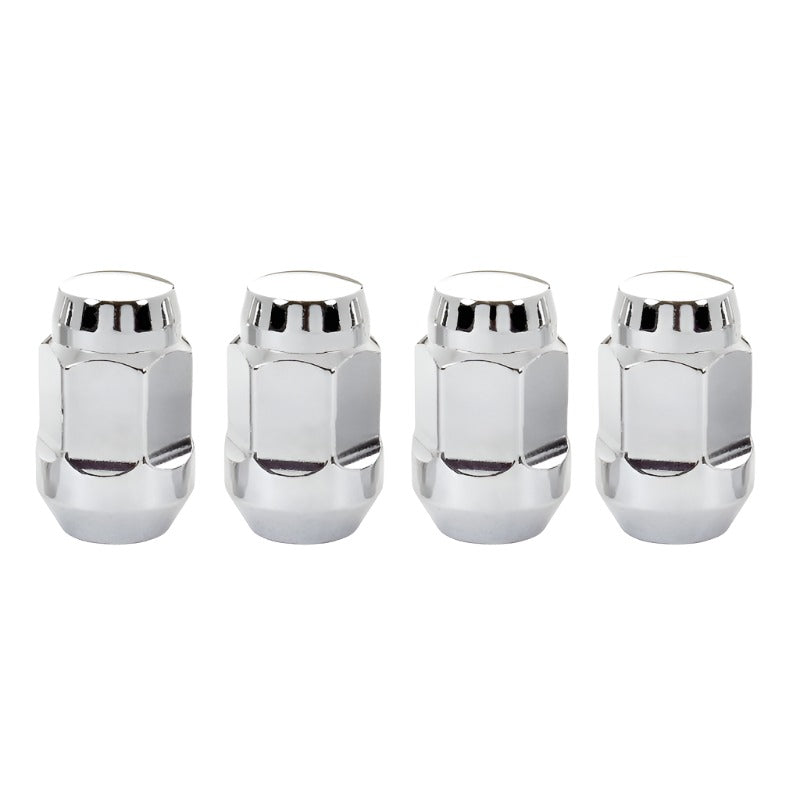 McGard Hex Lug Nut (Cone Seat Bulge Style) 1/2-20 / 3/4 Hex / 1.45in. Length (4-pack) - Chrome - Black Ops Auto Works
