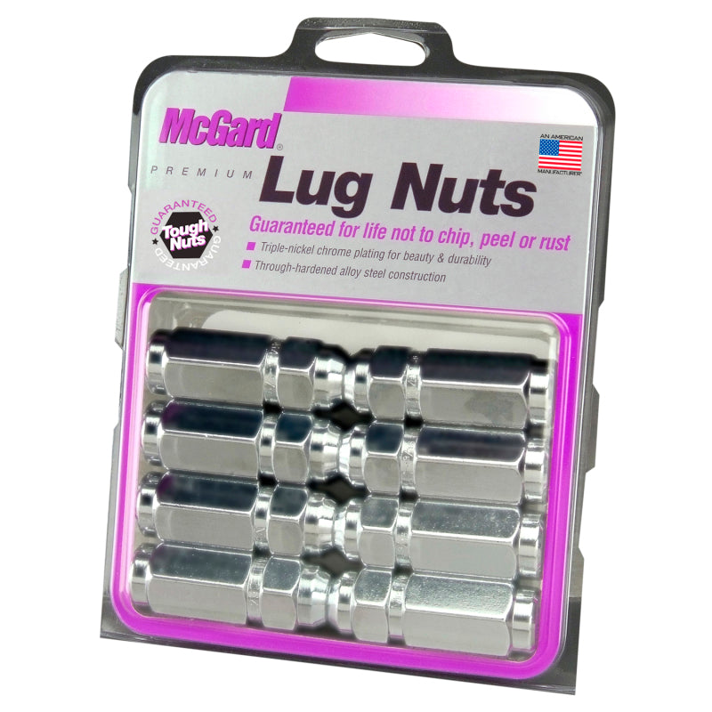McGard Hex Lug Nut (Cone Seat / Duplex) 9/16-18 / 7/8 Hex / 2.5in. Length (8-Pack) - Chrome - Black Ops Auto Works