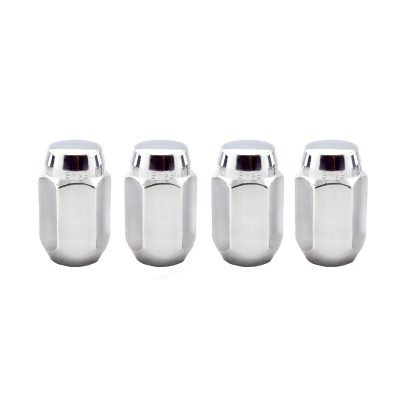 McGard Hex Lug Nut (Cone Seat) M12X1.5 / 13/16 Hex / 1.5in. Length (4-Pack) - Chrome - Black Ops Auto Works