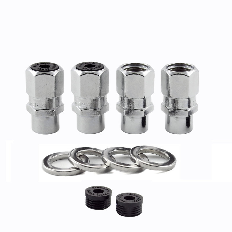 McGard Hex Lug Nut (Drag Racing Short Shank) M12X1.5 / 13/16 Hex / 1.6in. Length (4-Pack) - Chrome - Black Ops Auto Works