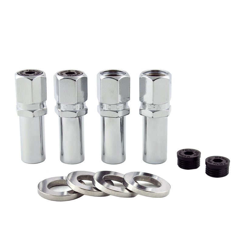 McGard Hex Lug Nut (Drag Racing X-Long Shank) 1/2-20 / 13/16 Hex / 2.475in. Length (4-Pack) - Chrome - Black Ops Auto Works