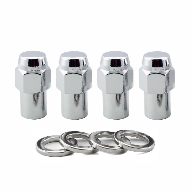 McGard Hex Lug Nut (Reg. Shank - .746in.) 1/2-20 / 13/16 Hex / 1.65in. Length (4-Pack) - Chrome - Black Ops Auto Works