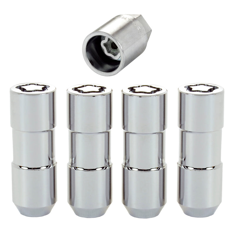 McGard Wheel Lock Nut Set - 4pk. (Cone Seat Duplex) 9/16-18 / 7/8 Hex / 2.5in. Length - Chrome - McGard 24134