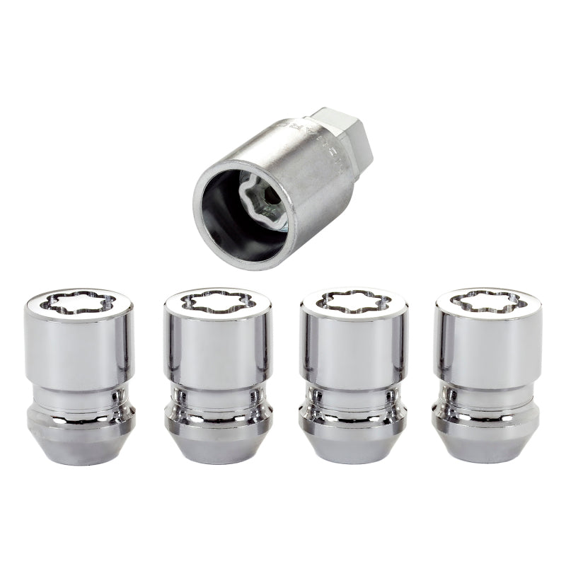 McGard Wheel Lock Nut Set - 4pk. (Cone Seat) M12X1.5 / 19mm & 21mm Dual Hex / 1.28in. L - Chrome - McGard 24157