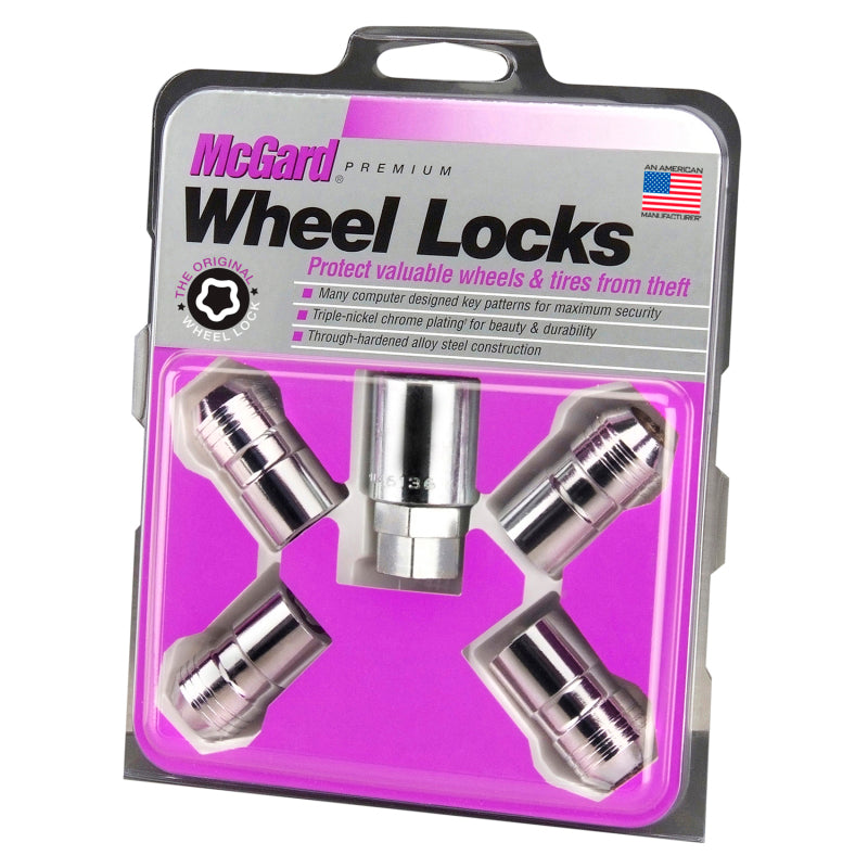 McGard Wheel Lock Nut Set - 4pk. (Cone Seat) M14X1.5 / 21mm & 22mm Dual Hex / 1.639in. L - Chrome - McGard 24215