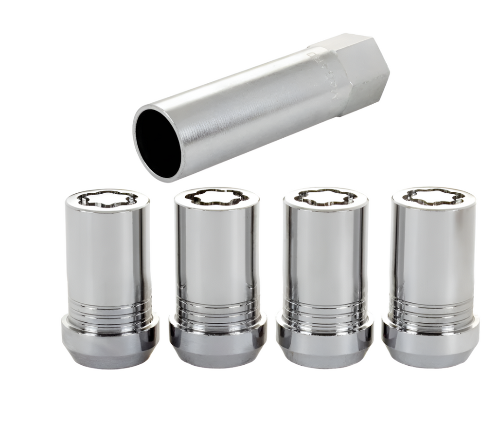 McGard Wheel Lock Nut Set - 4pk. (Tuner / Cone Seat) M14X1.5 / 22mm Hex / 1.648in. Length - Chrome - McGard 25115