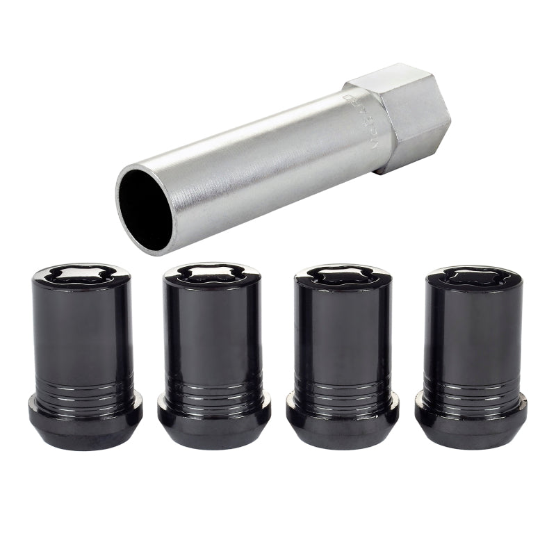 McGard Wheel Lock Nut Set - 4pk. (Tuner / Cone Seat) M12X1.5 / 13/16 Hex / 1.24in. Length - Black - McGard 25357