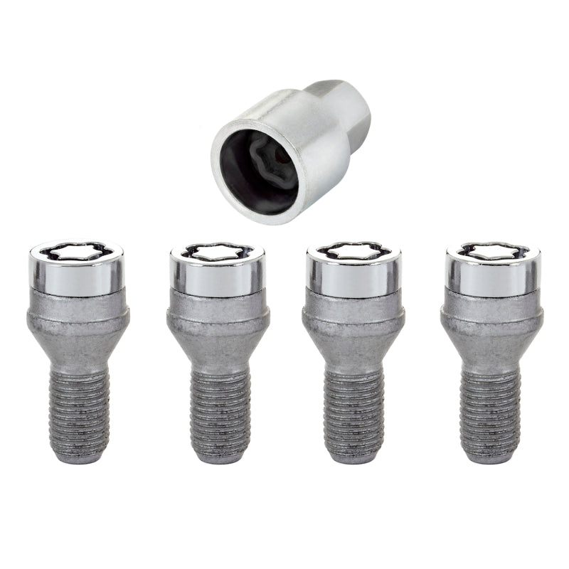 McGard Wheel Lock Bolt Set - 4pk. (Cone Seat) M12X1.25 / 17mm Hex / 22.0mm Shank Length - Chrome - McGard 27216