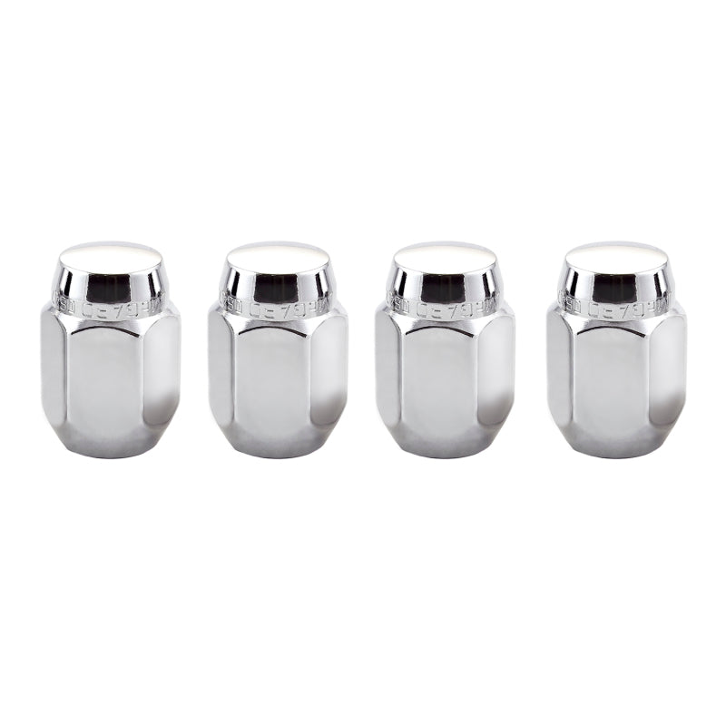 McGard Hex Lug Nut (Cone Seat) M12X1.25 / 13/16 Hex / 1.28in. Length (4-Pack) - Chrome - McGard 64003