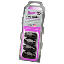 Load image into Gallery viewer, McGard Hex Lug Nut (Cone Seat Bulge Style) M12X1.5 / 3/4 Hex / 1.45in. Length (4-Pack) - Black - McGard 64015
