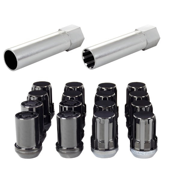 McGard SplineDrive Tuner 4 Lug Install Kit w/Locks & Tool (Cone) M12X1.5 / 13/16 Hex - Black - Black Ops Auto Works