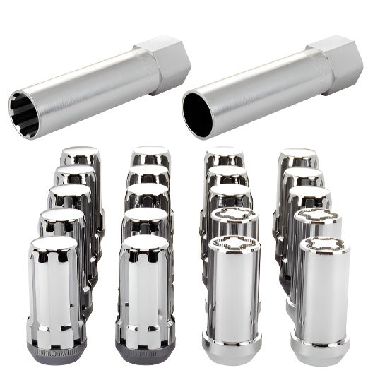 McGard SplineDrive Tuner 5 Lug Install Kit w/Locks & Tool (Cone) 1/2-20 / 13/16 Hex - Chrome - Black Ops Auto Works