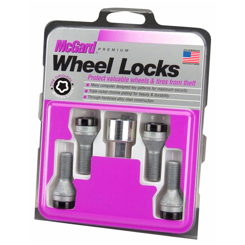 McGard Wheel Lock Bolt Set - 4pk. (Cone Seat) M12X1.5 / 17mm Hex / 25.5mm Shank Length - Black - Black Ops Auto Works