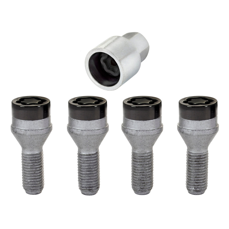McGard Wheel Lock Bolt Set - 4pk. (Cone Seat) M12X1.5 / 17mm Hex / 25.5mm Shank Length - Black - Black Ops Auto Works