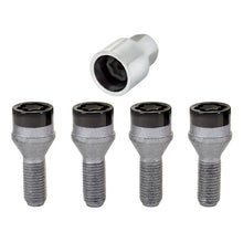 Load image into Gallery viewer, McGard Wheel Lock Bolt Set - 4pk. (Cone Seat) M12X1.5 / 17mm Hex / 25.5mm Shank Length - Black - Black Ops Auto Works