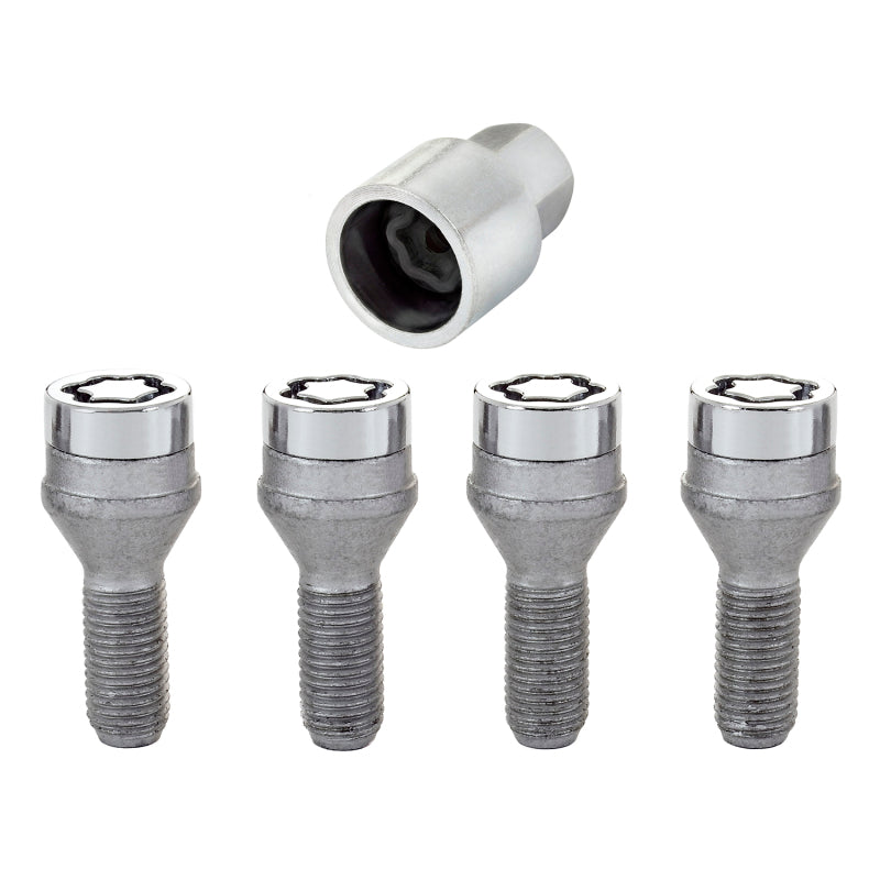 McGard Wheel Lock Bolt Set - 4pk. (Cone Seat) M12X1.5 / 17mm Hex / 25.5mm Shank Length - Chrome - Black Ops Auto Works