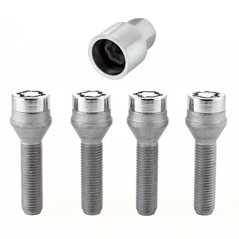 McGard Wheel Lock Bolt Set - 4pk. (Cone Seat) M12X1.5 / 17mm Hex / 40.5mm Shank Length - Chrome - Black Ops Auto Works