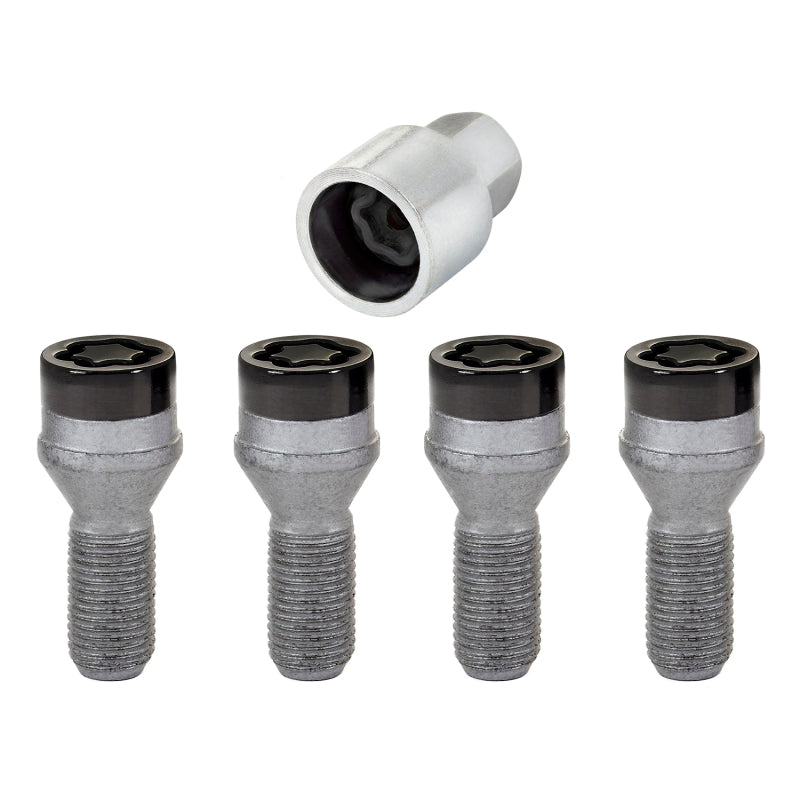 McGard Wheel Lock Bolt Set - 4pk. (Cone Seat) M14X1.25 / 17mm Hex / 27.3mm Shank Length - Black - Black Ops Auto Works
