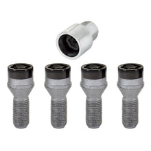 Load image into Gallery viewer, McGard Wheel Lock Bolt Set - 4pk. (Cone Seat) M14X1.25 / 17mm Hex / 27.3mm Shank Length - Black - Black Ops Auto Works