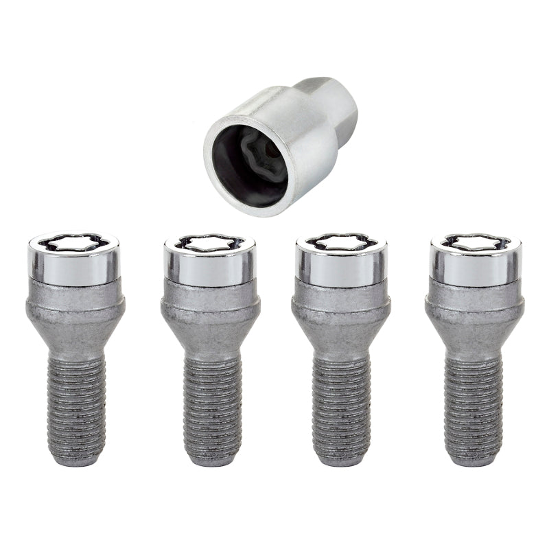 McGard Wheel Lock Bolt Set - 4pk. (Cone Seat) M14X1.25 / 17mm Hex / 27.3mm Shank Length - Chrome - Black Ops Auto Works