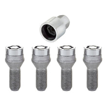 Load image into Gallery viewer, McGard Wheel Lock Bolt Set - 4pk. (Cone Seat) M14X1.25 / 17mm Hex / 27.3mm Shank Length - Chrome - Black Ops Auto Works
