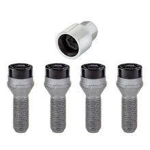 Load image into Gallery viewer, McGard Wheel Lock Bolt Set - 4pk. (Cone Seat) M14X1.5 / 17mm Hex / 31.0mm Shank Length - Black - Black Ops Auto Works