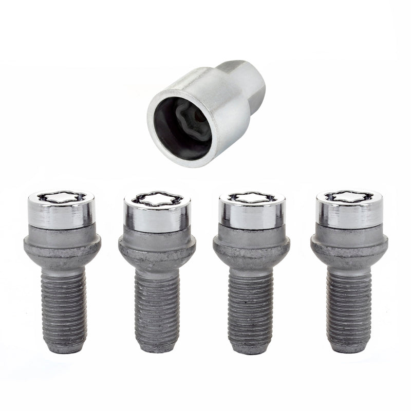 McGard Wheel Lock Bolt Set - 4pk. (Radius Seat) M14X1.5 / 17mm Hex / 26.7mm Shank Length - Chrome - Black Ops Auto Works