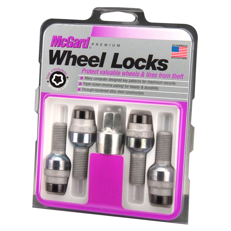 McGard Wheel Lock Bolt Set - 4pk. (Radius Seat) M14X1.5 / 17mm Hex / 28.2mm Shank Length - Black - Black Ops Auto Works