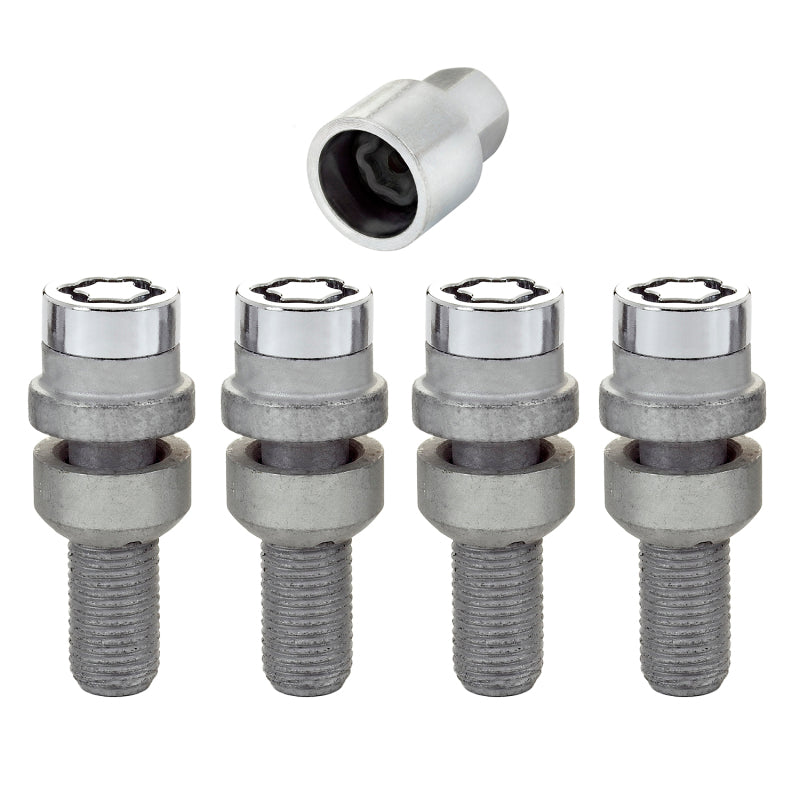 McGard Wheel Lock Bolt Set - 4pk. (Radius Seat) M14X1.5 / 17mm Hex / 28.2mm Shank Length - Chrome - Black Ops Auto Works