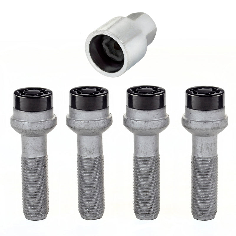 McGard Wheel Lock Bolt Set - 4pk. (Radius Seat) M14X1.5 / 17mm Hex / 45.0mm Shank Length - Black - Black Ops Auto Works