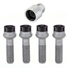 Load image into Gallery viewer, McGard Wheel Lock Bolt Set - 4pk. (Radius Seat) M14X1.5 / 17mm Hex / 45.0mm Shank Length - Black - Black Ops Auto Works