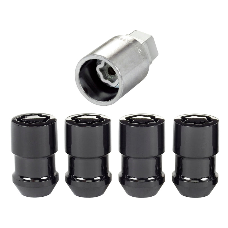 McGard Wheel Lock Nut Set - 4pk. (Cone Seat) 1/2-20 / 3/4 & 13/16 Dual Hex / 1.46in. Length - Black - Black Ops Auto Works