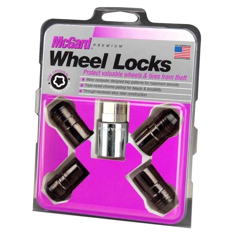 McGard Wheel Lock Nut Set - 4pk. (Cone Seat) M14X1.5 / 21mm & 22mm Dual Hex / 1.639in. L - Black - Black Ops Auto Works