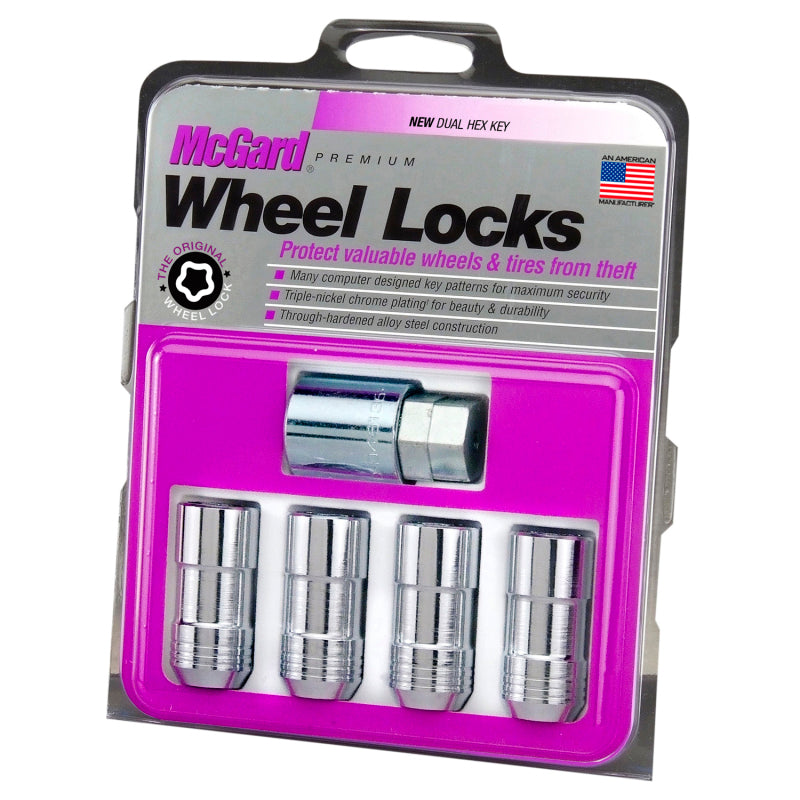 McGard Wheel Lock Nut Set - 4pk. (Cone Seat) M14X1.5 / 21mm & 22mm Dual Hex / 1.965in. L - Chrome - Black Ops Auto Works