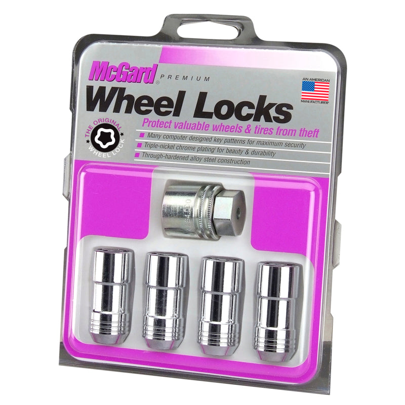 McGard Wheel Lock Nut Set - 4pk. (Cone Seat) M14X2.0 / 13/16 Hex / 2.25in. Length - Chrome - Black Ops Auto Works