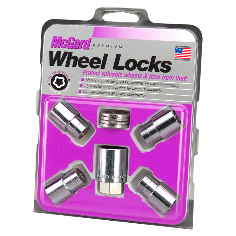 McGard Wheel Lock Nut Set - 4pk. (Reg. Shank Seat) M12X1.5 / 13/16 Hex / 1.38in. Length - Chrome - Black Ops Auto Works