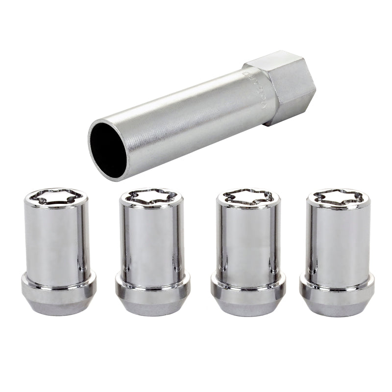 McGard Wheel Lock Nut Set - 4pk. (Tuner / Cone Seat) M12X1.25 / 13/16 Hex / 1.24in. Length - Chrome - Black Ops Auto Works