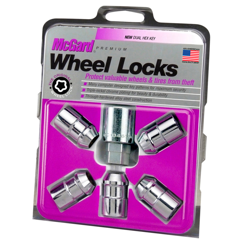 McGard Wheel Lock Nut Set - 5pk. (Cone Seat) 1/2-20 / 3/4 &13/16 Dual Hex / 1.46in. Length - Chrome - Black Ops Auto Works