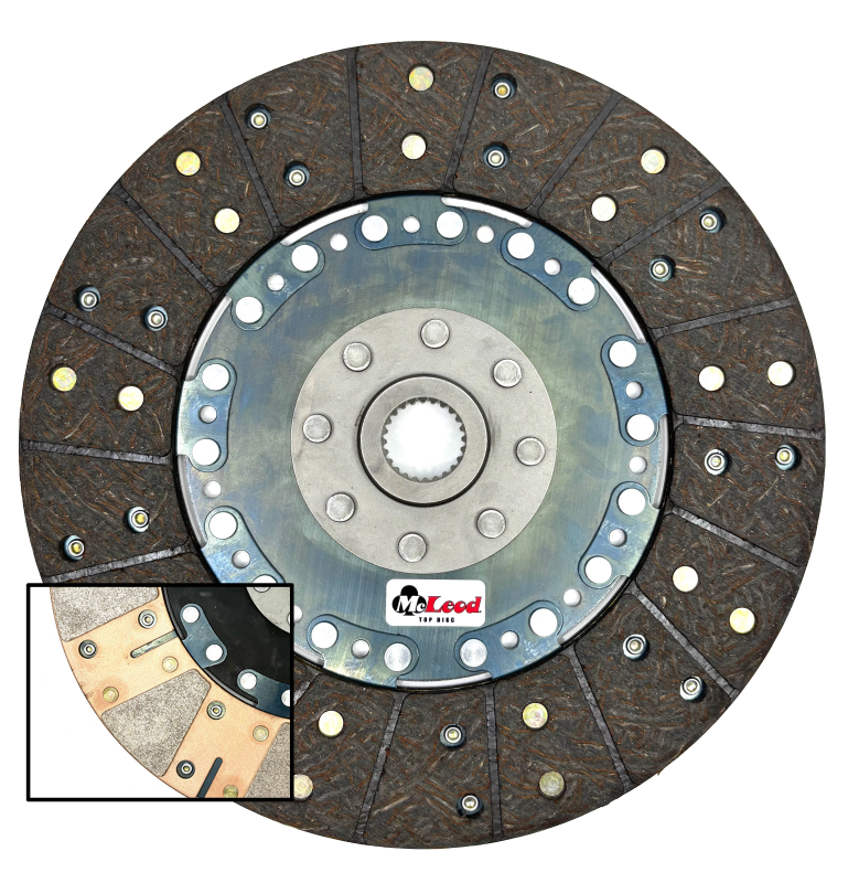 McLeod RST HD Twin clutch disc, close-up of friction surface and splined hub
