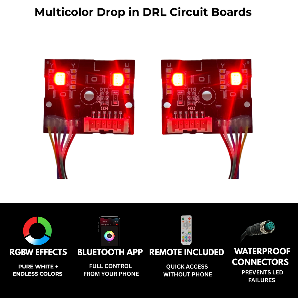 RGB Halo Kits Mercedes Benz C-Class RGBW Multicolor DRL Boards (2015-2023)
