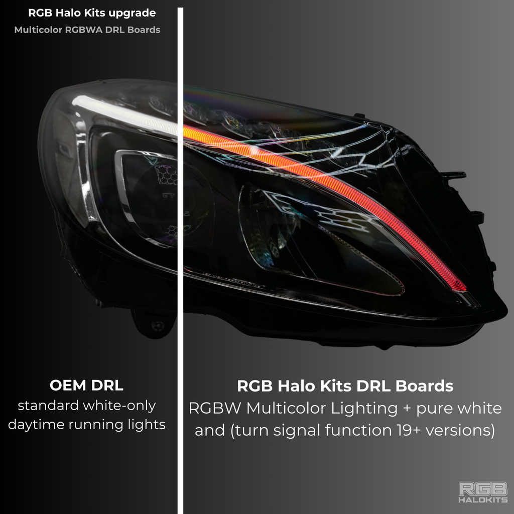 RGB Halo Kits Mercedes Benz C-Class RGBW Multicolor DRL Boards (2015-2023)