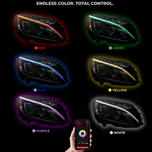 Load image into Gallery viewer, RGB Halo Kits Mercedes Benz C-Class RGBW Multicolor DRL Boards (2015-2023)